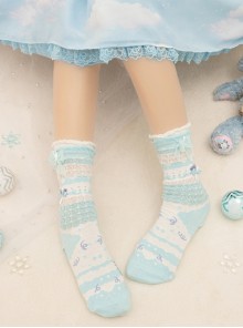 One World Cake Series Cute Candy Cake Bowknot Decoration Sweet Lolita Cotton Socks