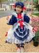 Retro Spring Autumn Cute Princess Bowknot Lace Design Sweet Lolita Kids Long Sleeve Dress