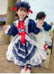 Retro Spring Autumn Cute Princess Bowknot Lace Design Sweet Lolita Kids Long Sleeve Dress
