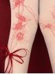 Road To Hades Series Stereoscopic Bowknot Decorated Flower Print Summer Thin Gothic Lolita Pantyhose