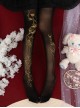 Moon Palace Series Black Chinese Style Summer Thin Golden Handwork Printing Classic Lolita Pantyhose