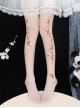 Chinese Style Red Plum Blossom Handwork Printed Summer Thin Velvet Classic Lolita Pantyhose