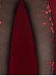 Chinese Style Red Plum Blossom Handwork Printed Summer Thin Velvet Classic Lolita Pantyhose