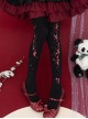 Chinese Style Autumn Winter Velvet Handwork Red Plum Blossom Printing Classic Lolita Pantyhose