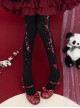 Chinese Style Autumn Winter Velvet Handwork Red Plum Blossom Printing Classic Lolita Pantyhose