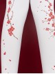 Chinese Style Autumn Winter Velvet Handwork Red Plum Blossom Printing Classic Lolita Pantyhose