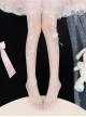 Summer Thin Chinese Style Stereoscopic Flower Decoration Peach Blossom Print Classic Lolita Pantyhose