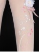 Summer Thin Chinese Style Stereoscopic Flower Decoration Peach Blossom Print Classic Lolita Pantyhose