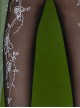 Pure Color Summer Thin Rose Thorns Handwork Printed Daily Simple Classic Lolita Pantyhose