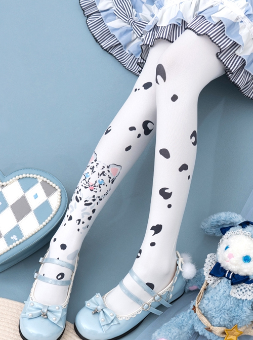 Animal Rhapsody Series Spring Autumn Leopard Velvet Print Daily Cute Classic Lolita Pantyhose