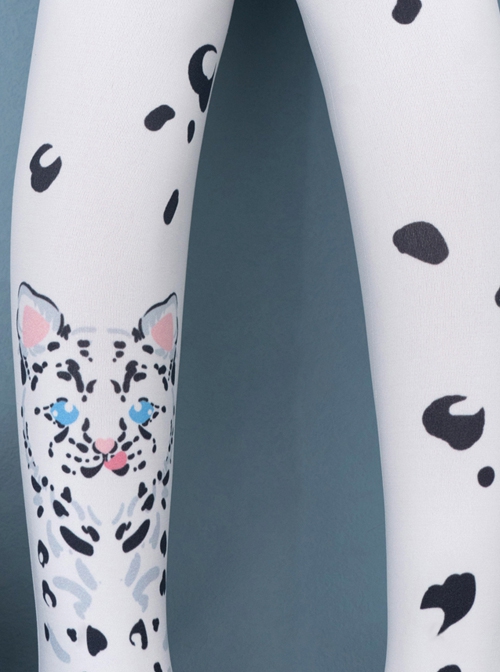 Animal Rhapsody Series Spring Autumn Leopard Velvet Print Daily Cute Classic Lolita Pantyhose