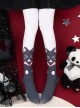 Animal Rhapsody Series Black White Cat Velvet Print Spring Autumn Daily Classic Lolita Pantyhose