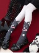 Animal Rhapsody Series Black White Cat Velvet Print Spring Autumn Daily Classic Lolita Pantyhose