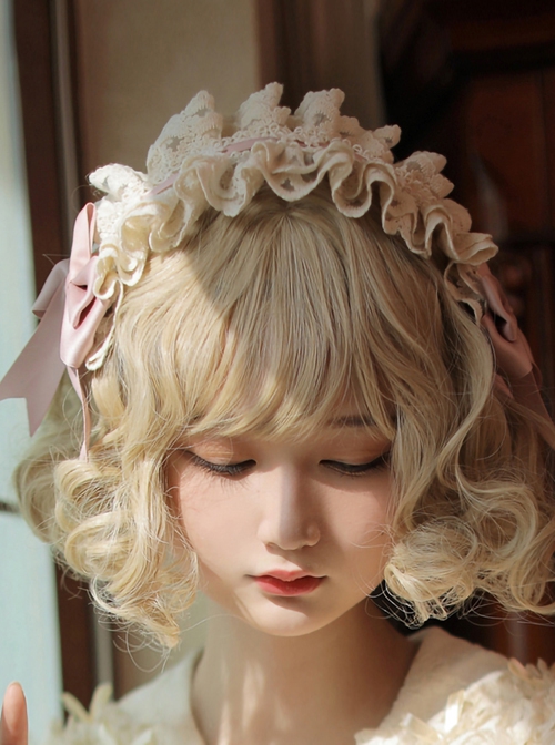 Delicate Handmade Lace Flower Bowknot Decoration Sweet Lolita Headband