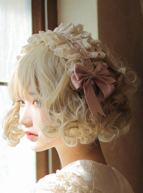 Delicate Handmade Lace Flower Bowknot Decoration Sweet Lolita Headband