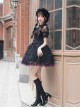 Midnight Ballet Series Black Purple Lace Stitching Ballet Style Detachable Camellia Flower Brooch Decoration Classic Lolita Sleeveless Dress