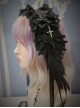 Demon Wings Series Bowknot Decoration Three-Dimensional Embroidered Wings Handmade Cross Gothic Lolita Headband