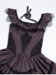 Silent Melody Series Ballet Style Pure Color Backless Elegant Lace Stitching Gothic Lolita Short Sleeve Dress