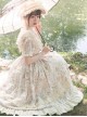 Summer Solstice Series Lace Translucent Design Daisy Cherry Floral Print Ruffle Hem Summer Classic Lolita Short Sleeve Dress