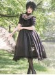 Summer Solstice Series Black Lace Elegant Butterfly Cherry Floral Print Summer Daily Classic Lolita Short Sleeve Dress