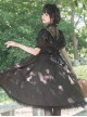 Summer Solstice Series Black Lace Elegant Butterfly Cherry Floral Print Summer Daily Classic Lolita Short Sleeve Dress