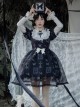 Lace Stitching Round Neck Butterfly Embroidery Cute Puff Sleeve Butterfly Print Daily Simple Gothic Lolita Short Sleeve Dress