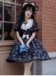 Lace Stitching Round Neck Butterfly Embroidery Cute Puff Sleeve Butterfly Print Daily Simple Gothic Lolita Short Sleeve Dress