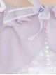 Daily Elegant Girl Purple Lantern Sleeve Short Coat Rose Print Slim Fit Classic Lolita Sleeveless Dress Set