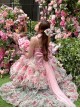 Rose Floral Print Stereoscopic Rose Bowknot Decoration Oversized Bowknot Trailing Design Backless Classic Lolita Sleeveless Dress