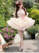 Pink Bowknot Lace Sweet Ballerina Style Slim Fit Daily Sweet Lolita Sleeveless Dress