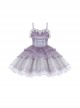 Star Trail Series Purple Lace Satin Star Mesh Ballet Style Miniskirt Classic Lolita Sleeveless Dress