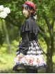 Soft Cute Strawberry Bear Crown Print Pleated Lace Ruffles Sweet Lolita Skirt
