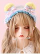 Cute Plush Little Bear Ears Bowknot Decoration Lace Binding Band Sweet Lolita Headband