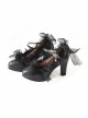 Black Simple Ribbon Bowknot Lace All-Match Daily Gothic Lolita Shoes