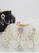 Vintage Bead Chain Bowknot Pure Color Shell Bag Classic Lolita Messenger Portable Bag