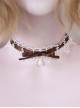 White Star Lace Pure Color Ribbon Water Drop Pearl Daily Girl Sweet Lolita Necklace