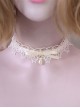 White Star Lace Pure Color Ribbon Water Drop Pearl Daily Girl Sweet Lolita Necklace