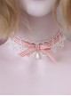 Pure Color Stripe Ribbon Bowknot Water Drop Pearl White Star Lace Sweet Lolita Necklace