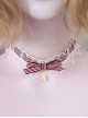 Pure Color Stripe Ribbon Bowknot Water Drop Pearl White Star Lace Sweet Lolita Necklace