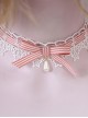 Pure Color Stripe Ribbon Bowknot Water Drop Pearl White Star Lace Sweet Lolita Necklace