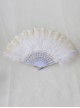 Retro Lace Pearl Feather Gorgeous Tea Party Take Pictures Pure Color Classic Lolita Fan