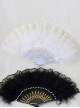 Retro Lace Pearl Feather Gorgeous Tea Party Take Pictures Pure Color Classic Lolita Fan