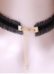 Moon Gem Decorated Bead Chain Ribbon Bowknot Elegant Gorgeous Classic Lolita Necklace