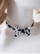 Daily Simple Cute Cows Printing White Rose Lace Classic Lolita Necklace