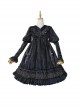 Saint Fruit Manor Series Pure Color V-Neck Design Velvet Rose Cross Embroidery Classic Lolita Long-Sleeved Dress