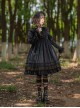 Saint Fruit Manor Series Pure Color V-Neck Design Velvet Rose Cross Embroidery Classic Lolita Long-Sleeved Dress