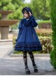 Saint Fruit Manor Series Pure Color V-Neck Design Velvet Rose Cross Embroidery Classic Lolita Long-Sleeved Dress