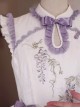 Chinese Style Stand Collar Purple Wisteria Embroidered Printing Bowknot Decoration Classic Lolita Sleeveless Dress