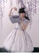 Chinese Style Stand Collar Purple Wisteria Embroidered Printing Bowknot Decoration Classic Lolita Sleeveless Dress