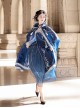 Blue Ethnic Style Pattern Pearl Tassel Decoration Dress New Chinese Style Hanfu Set